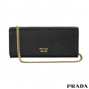 Prada Saffiano Black Clutch Bag